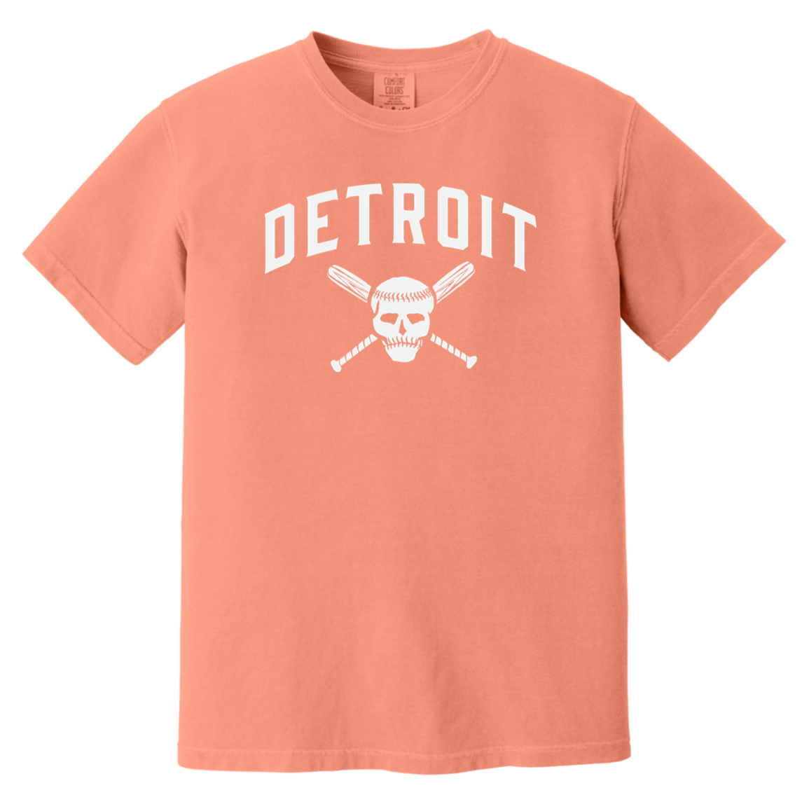 Detroit Skull and Crossbones - White Vintage Washed T-Shirt