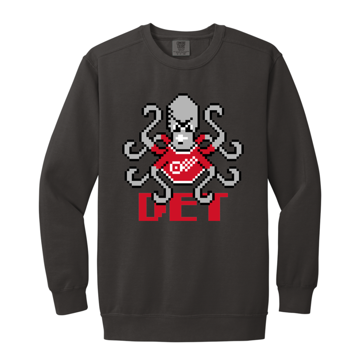 8bit Det Octopus - Red Vintage Wash Crewneck Sweatshirt