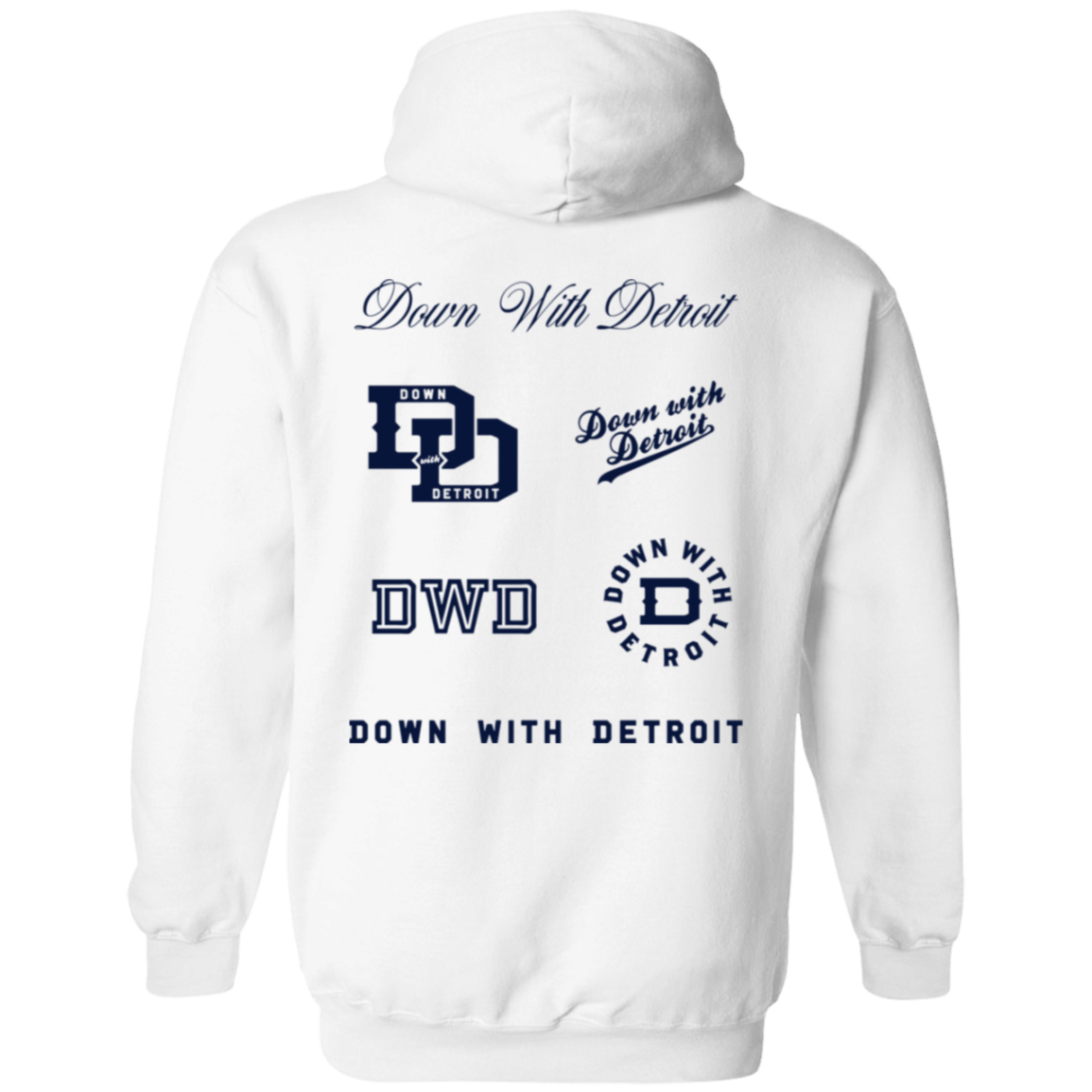 All Over Logos F - Navy Unisex Classic Hoodie