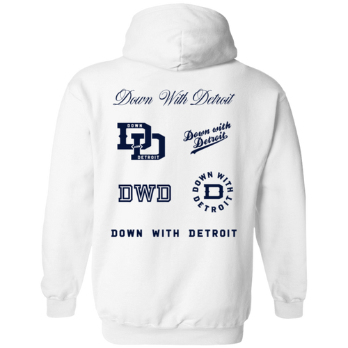 All Over Logos F - Navy Unisex Classic Hoodie