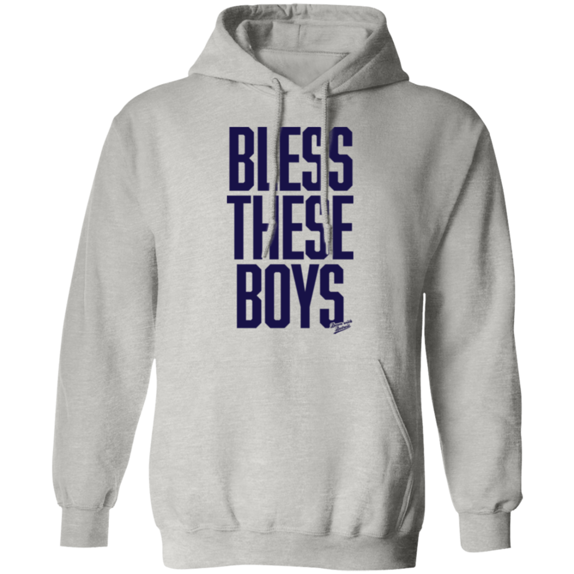 Bless These Boys Block Font - Navy Unisex Pullover Hoodie