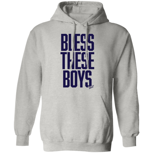 Bless These Boys Block Font - Navy Unisex Pullover Hoodie