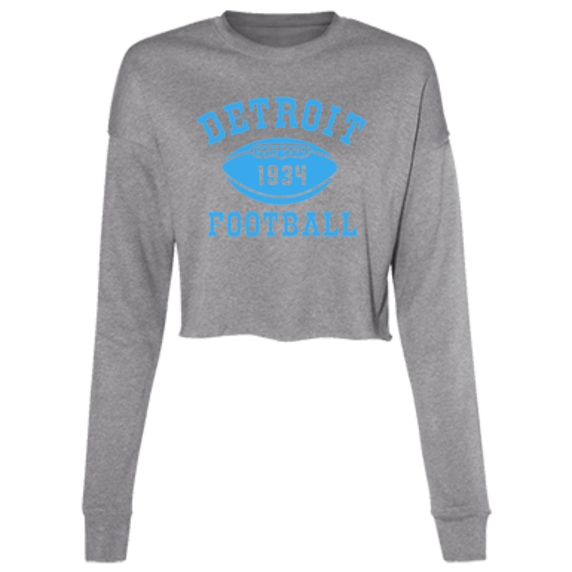 Detroit Football Club - Light Blue Women's Cropped Crewneck Sweatshirt