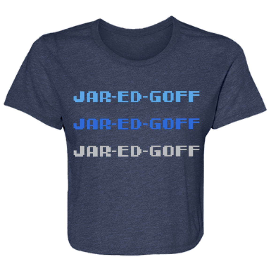 Detroit Chant - Blue + Grey Flowy Cropped Tee