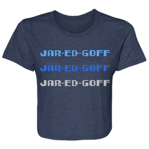 Detroit Chant - Blue + Grey Flowy Cropped Tee