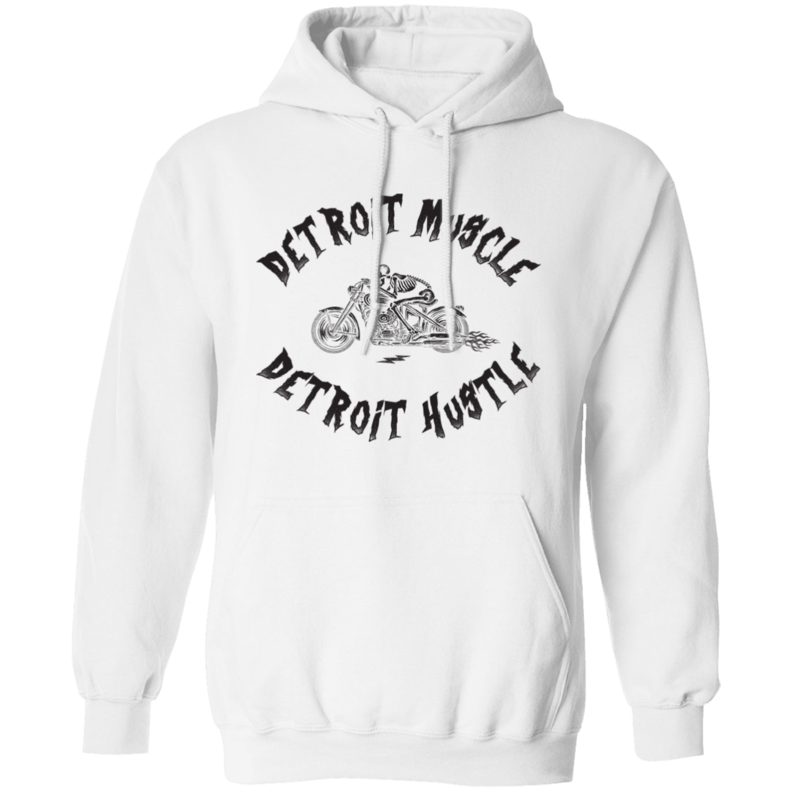 Detroit Muscle Detroit Hustle - Black Unisex Pullover Hoodie