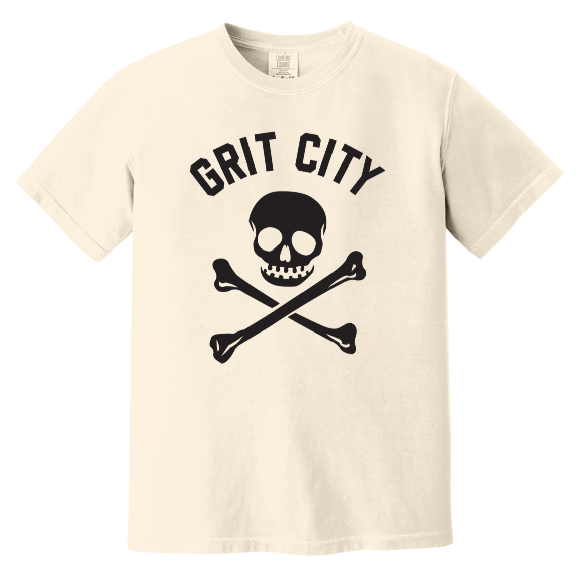 Grit City Cross Bones - Black Vintage Washed T-Shirt