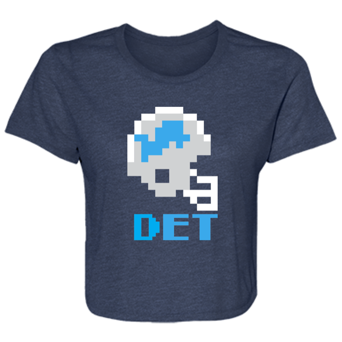 Detroit Football 8bit - Vintage Flowy Cropped Tee