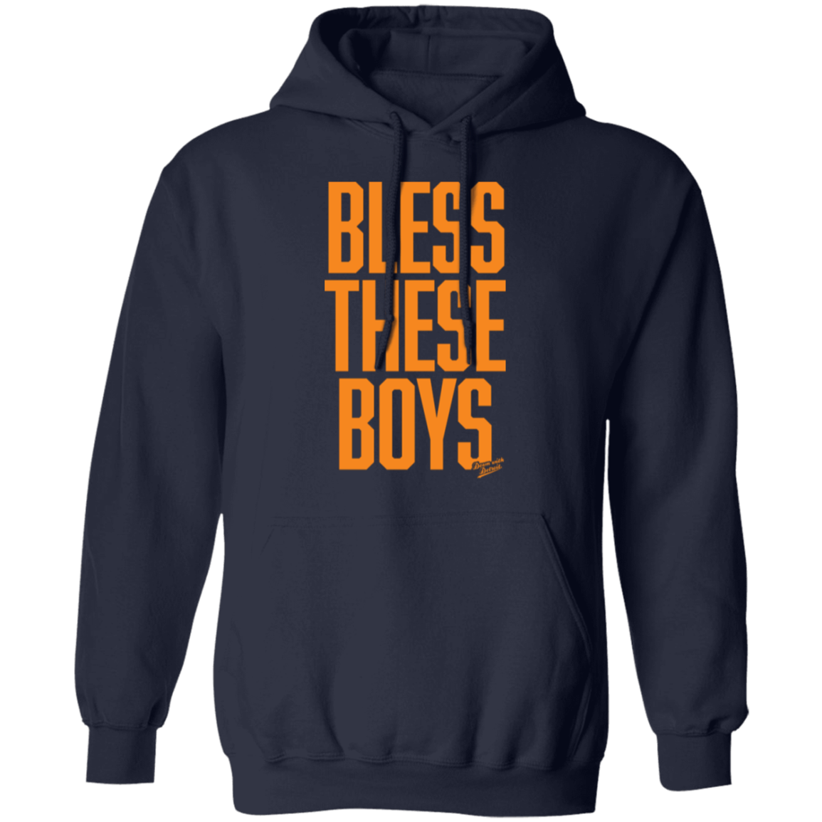 Bless These Boys - Block Font - Orange Unisex Pullover Hoodie