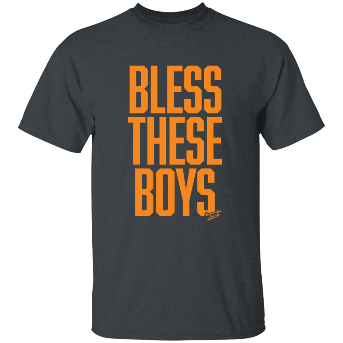 Bless These Boys - Block Font - Orange Kids Unisex Classic T-Shirt