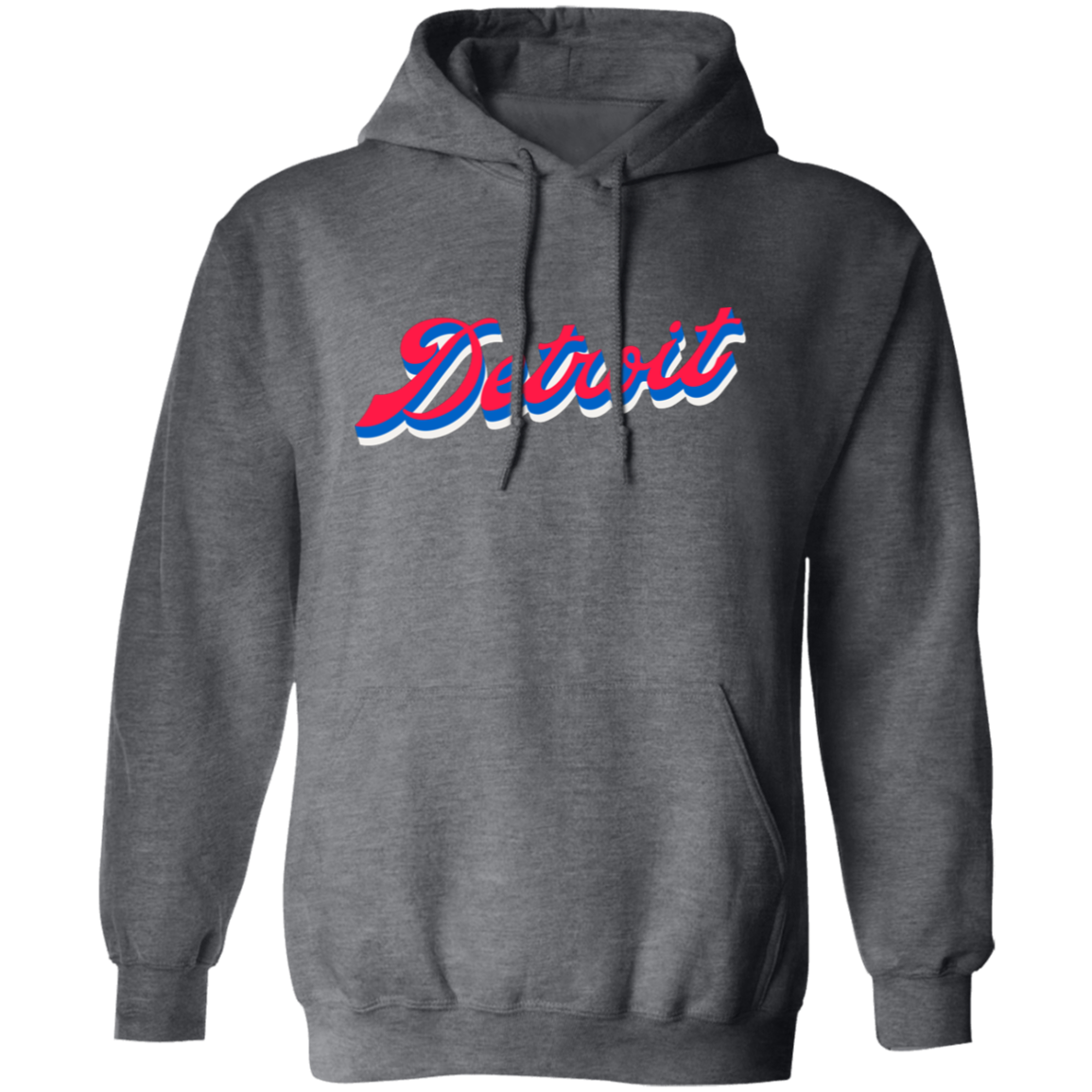 Detroit Script - Red Classic Unisex Hoodie