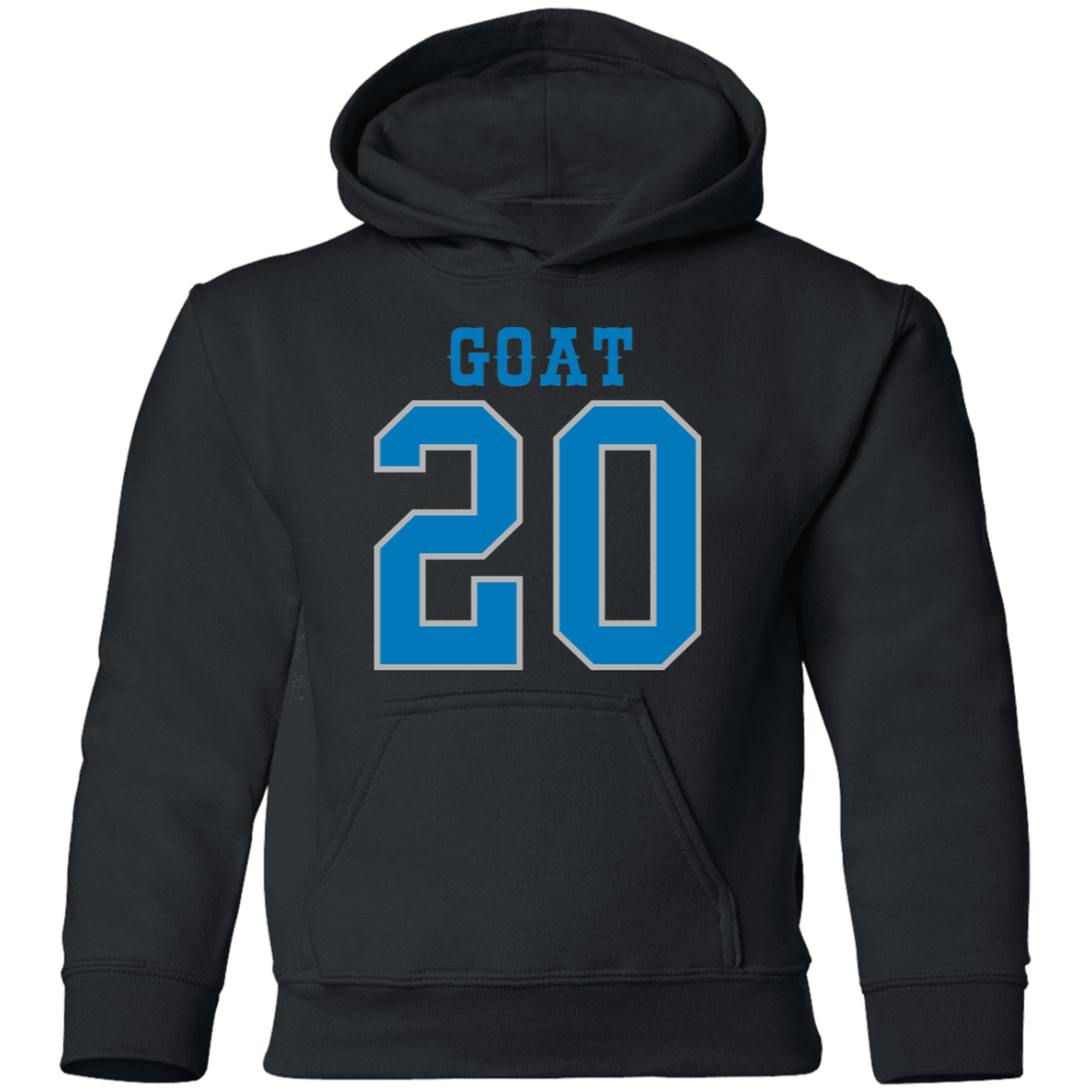 Detroit Football Number 20 - Dark Blue + Silver Kids Unisex Classic Hoodie