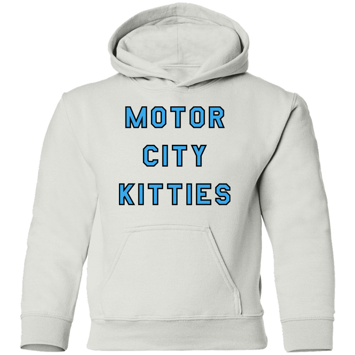 Motor City Kitties - Light Blue + Black Kids Unisex Classic Hoodie
