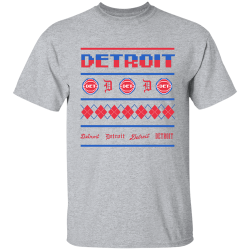Detroit Basketball Sweater - Red Kids Unisex Classic T-Shirt