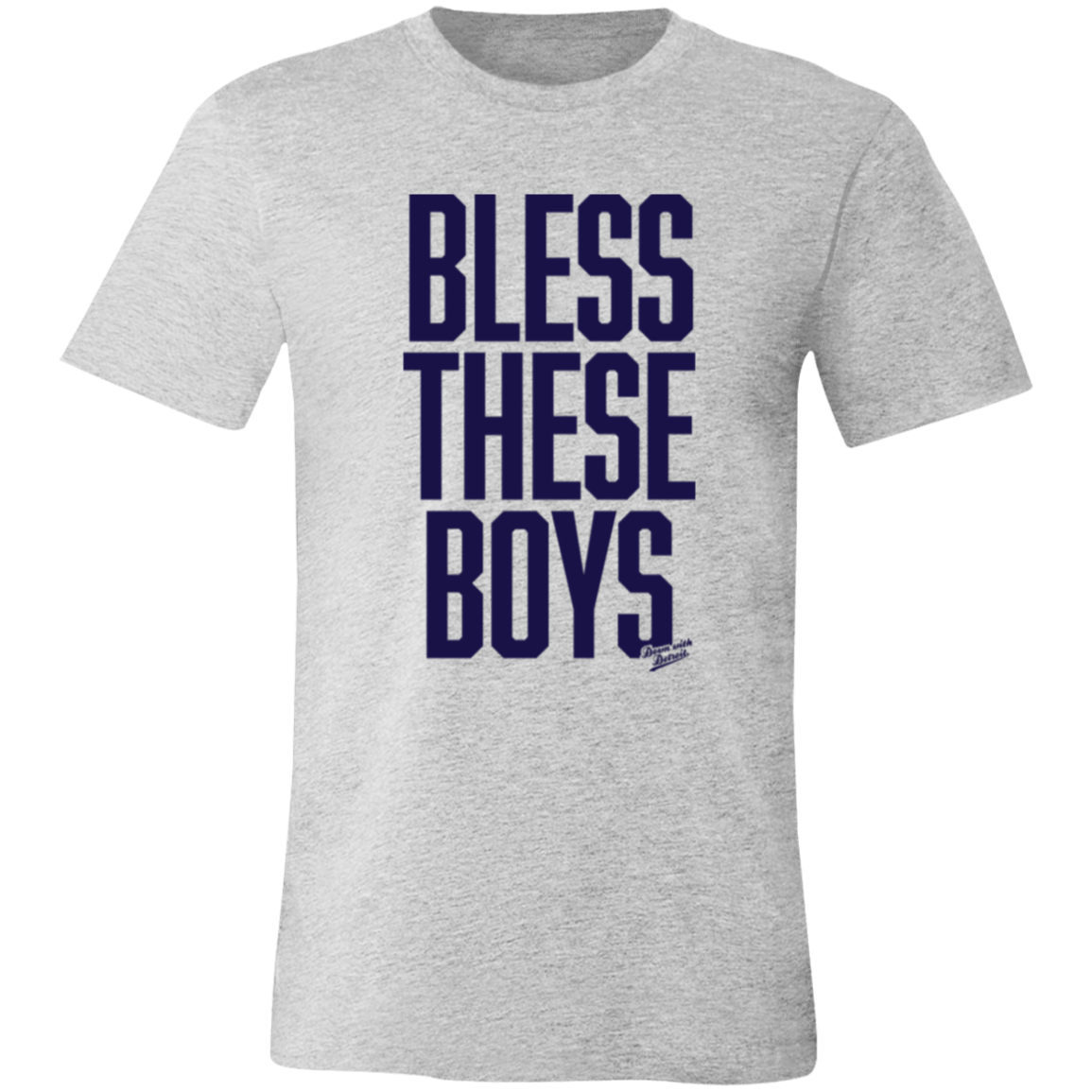 Bless These Boys Block Font - Navy Unisex Classic T-Shirt