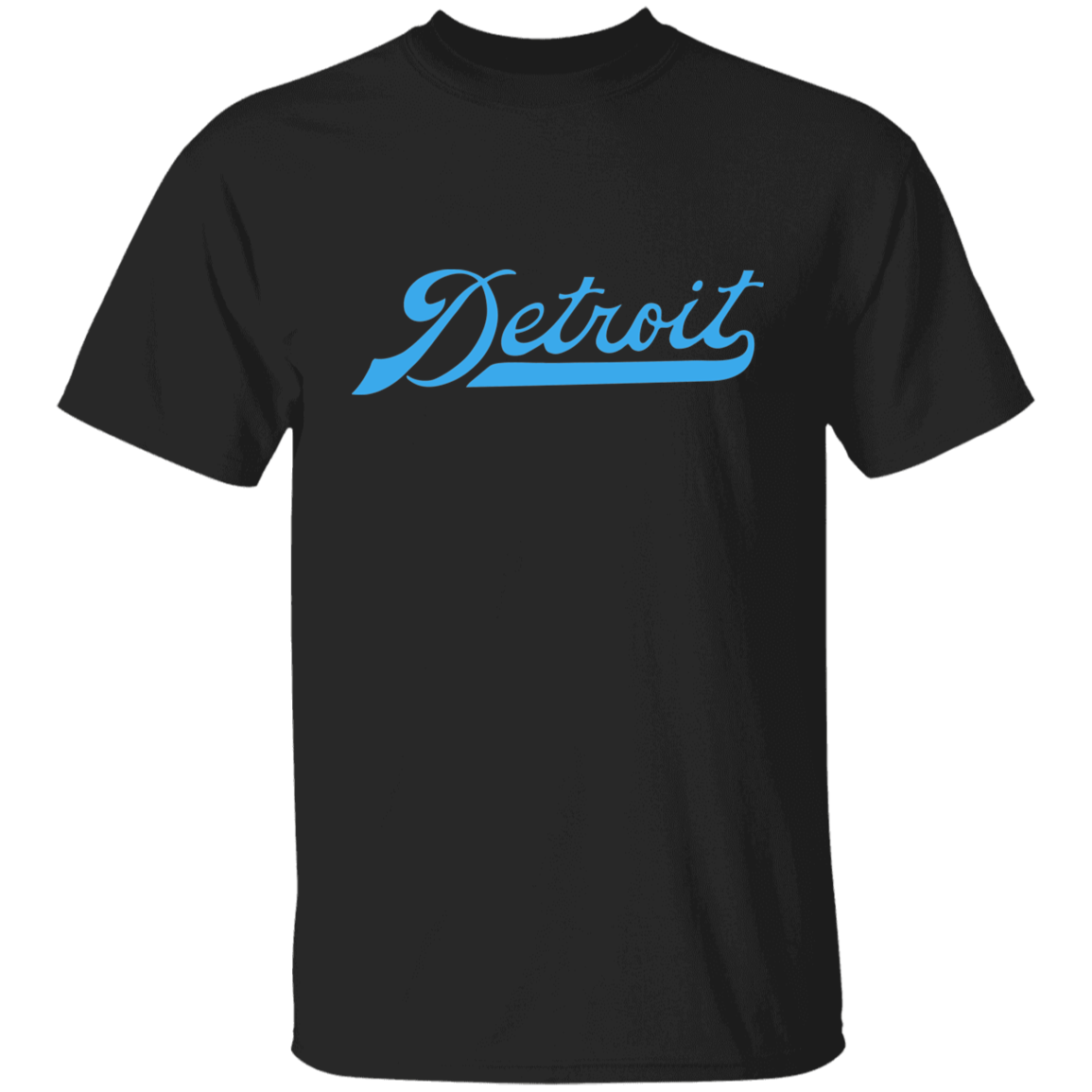 Detroit Football Script - Light Blue Kids Unisex Classic T-Shirt