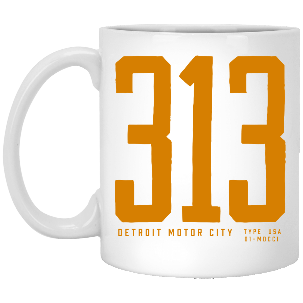 Detroit 313 - Vintage Gold White Mug