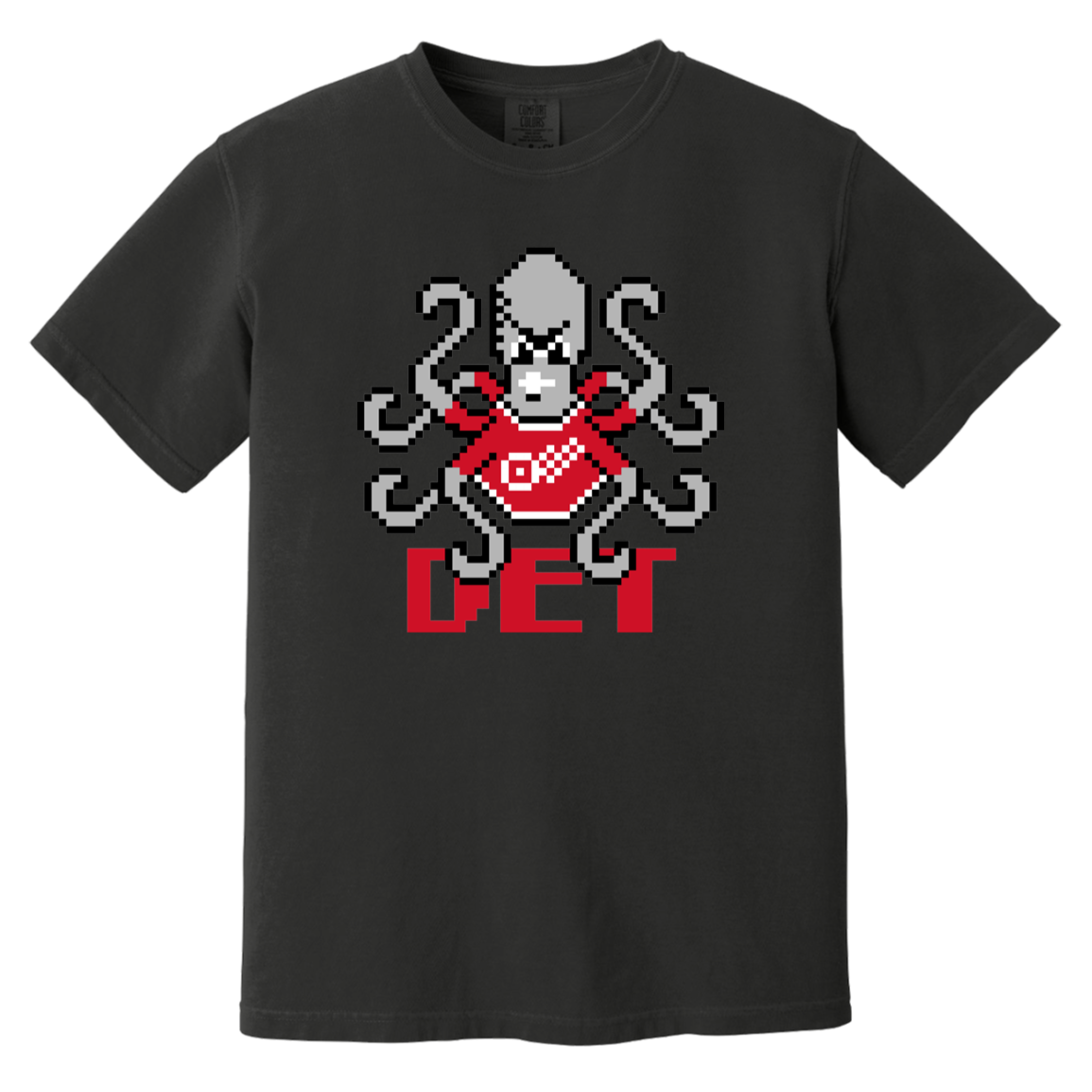 8bit Det Octopus - Red Vintage Wash T-Shirt