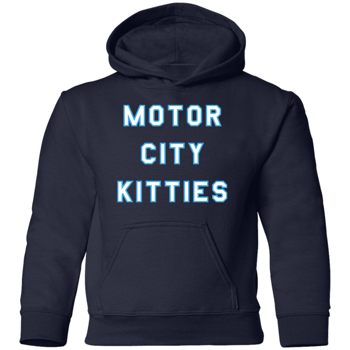 Motor City Kitties - White + Light Blue Kids Unisex Classic Hoodie