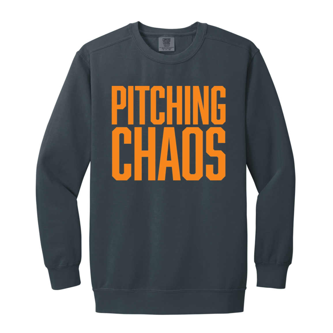 Pitching Chaos - Orange Vintage Wash Crewneck Sweatshirt