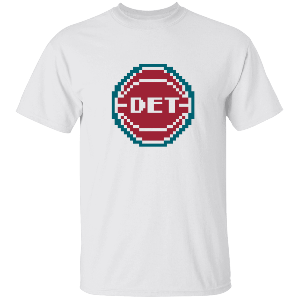 8bit Detroit Basketball - Teal Kids Unisex Classic T-Shirt