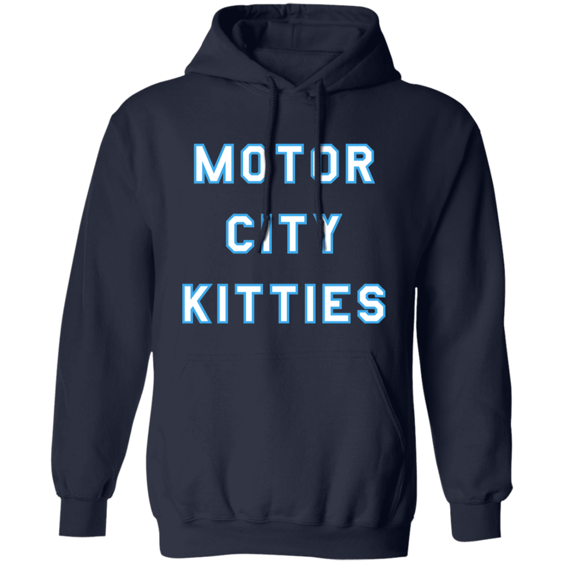 Motor City Kitties - White + Light Blue Classic Unisex Hoodie