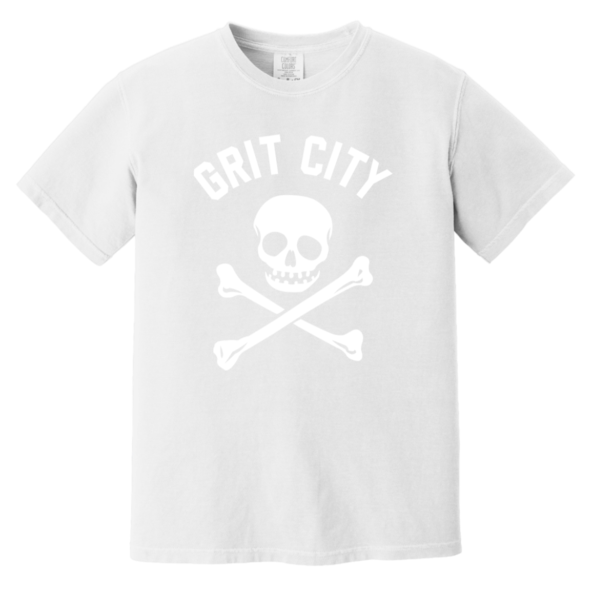 Grit City Cross Bones - White Vintage Washed T-Shirt