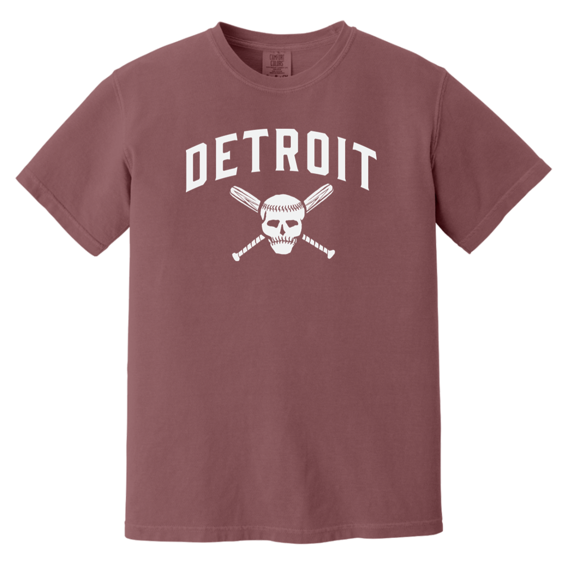 Detroit Skull and Crossbones - White Vintage Washed T-Shirt