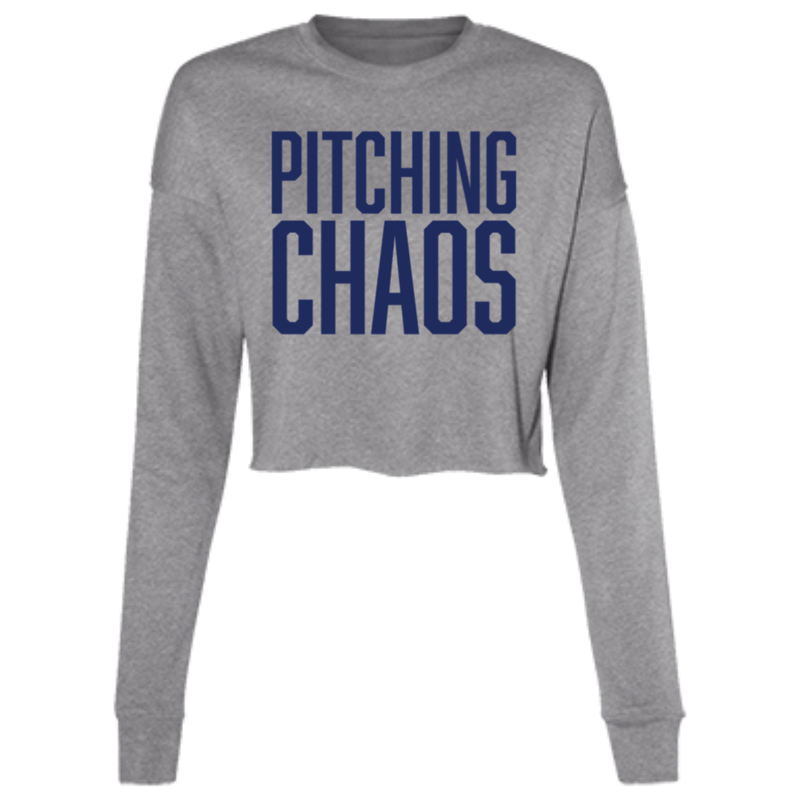 Pitching Chaos - Navy Women's Cropped Crewneck Sweatshirt
