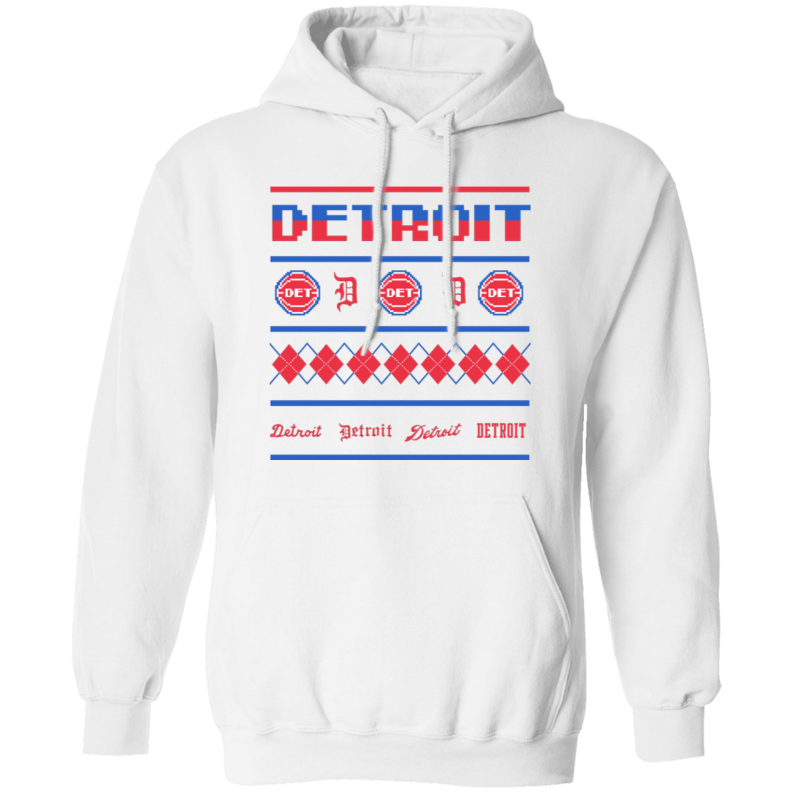Detroit Basketball Sweater - Red Classic Unisex Hoodie