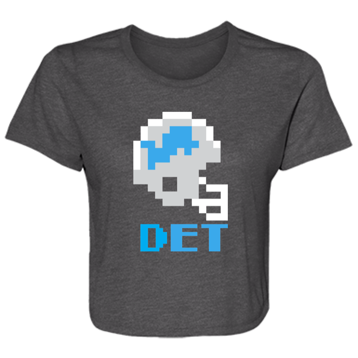 Detroit Football 8bit - Vintage Flowy Cropped Tee