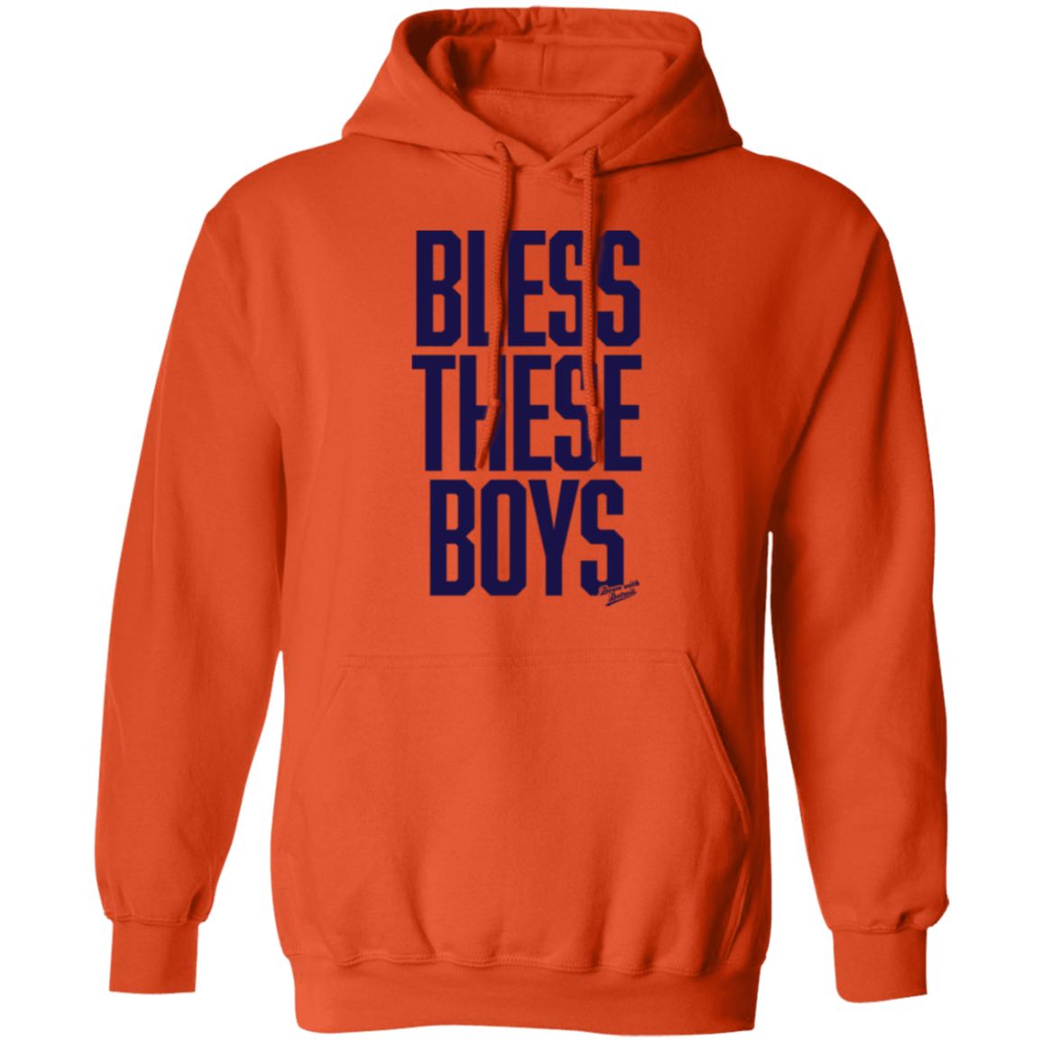 Bless These Boys Block Font - Navy Unisex Pullover Hoodie