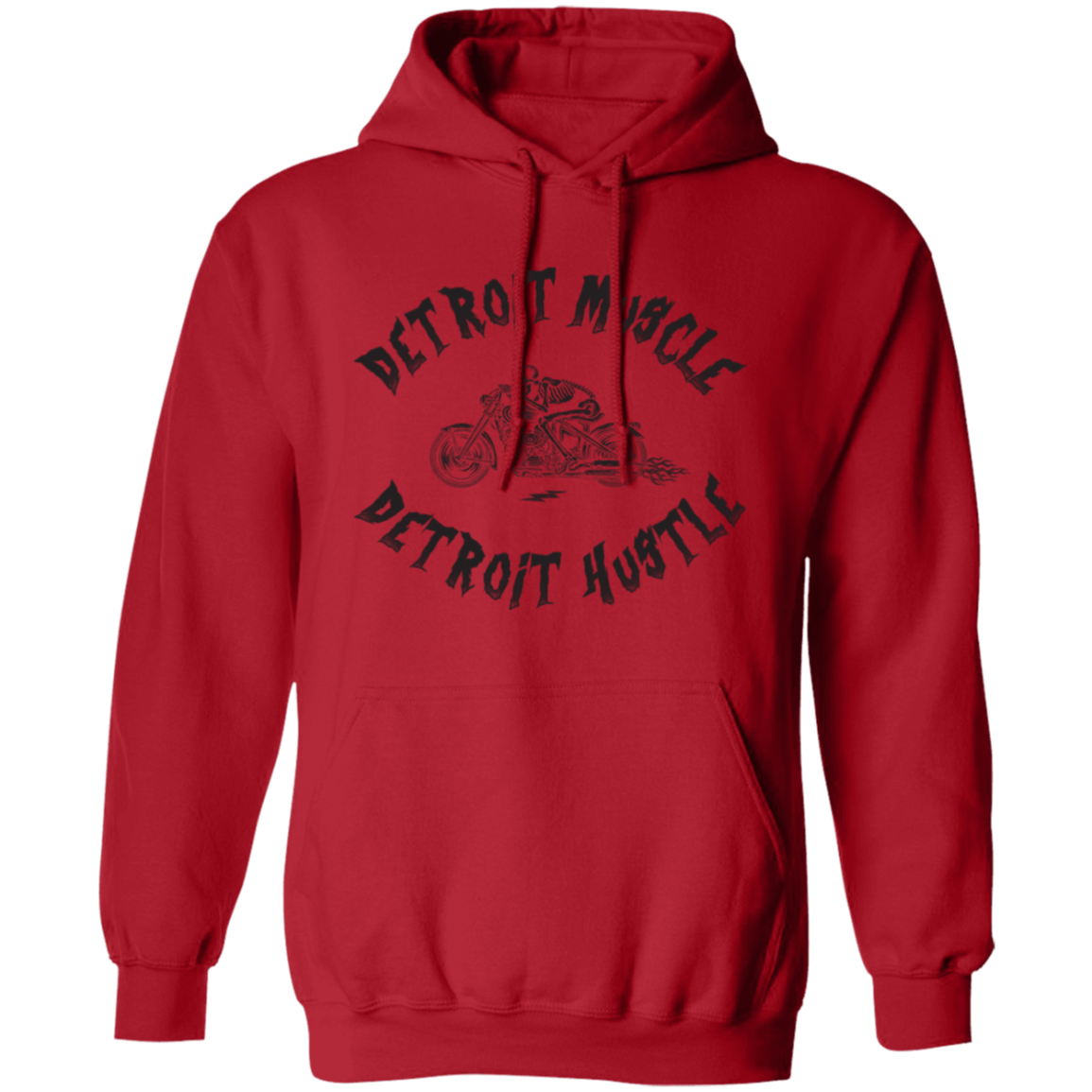 Detroit Muscle Detroit Hustle - Black Unisex Pullover Hoodie