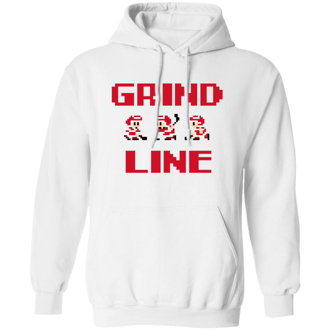 8bit Grind Line - Red + Black Classic Unisex Hoodie