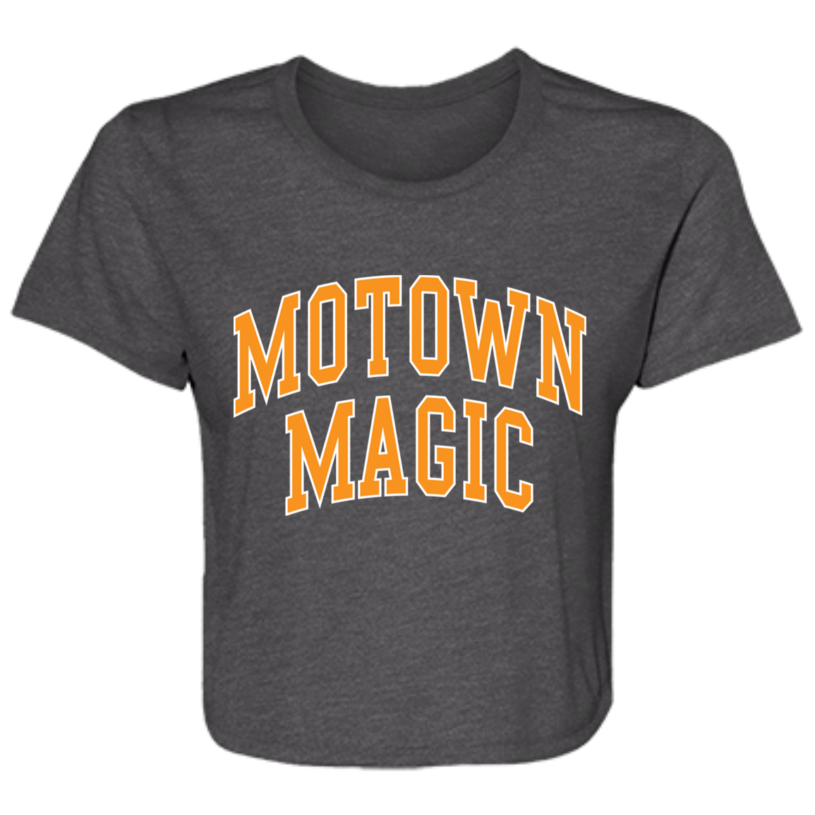 Motown Magic - Orange Women's Flowy Cropped T-Shirt
