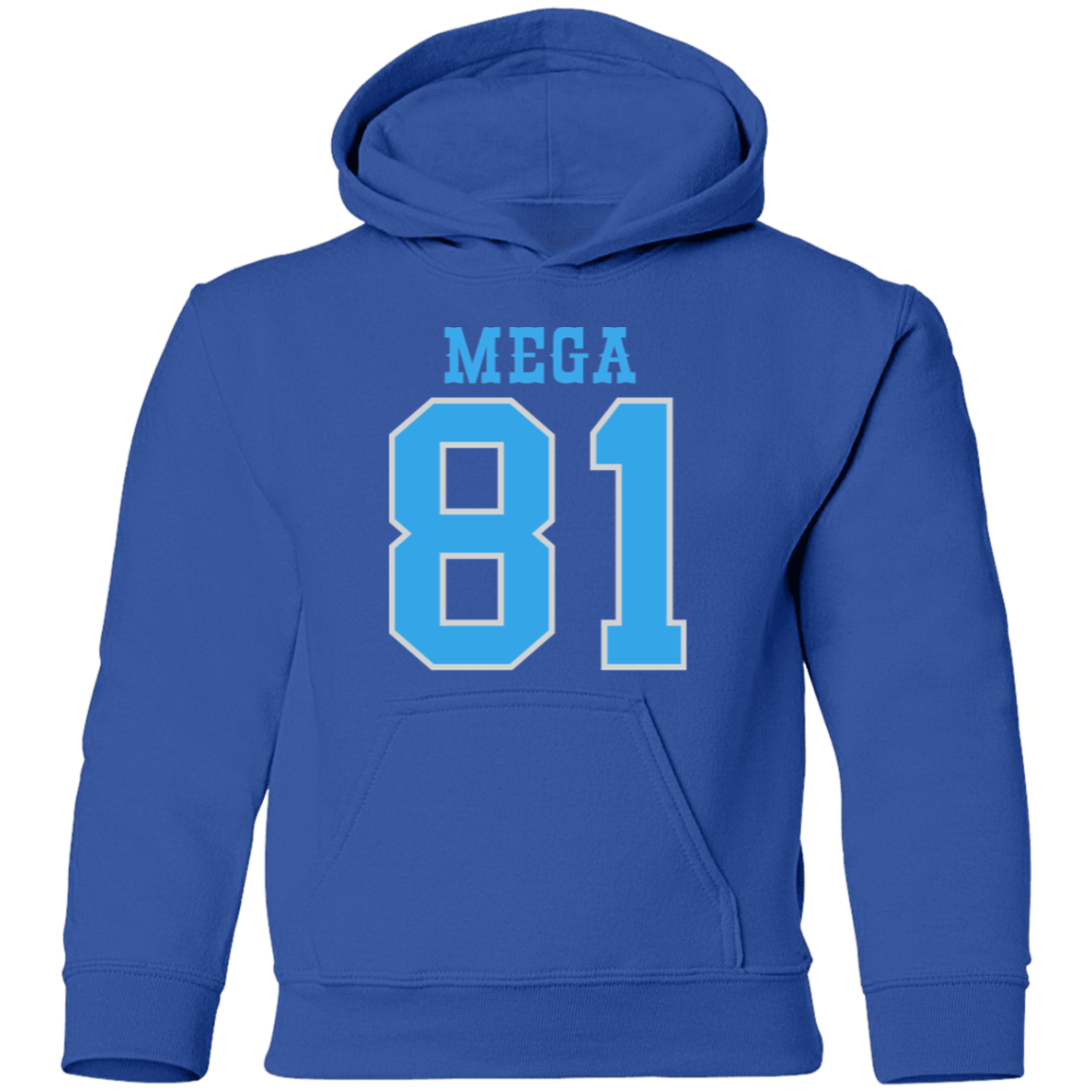 Detroit Football Number 81 - Light Blue + Silver Kids Unisex Classic Hoodie