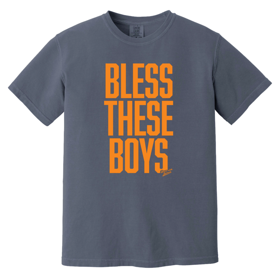 Bless These Boys - Block Font - Orange Vintage Washed T-Shirt