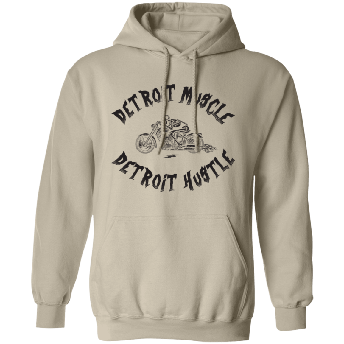 Detroit Muscle Detroit Hustle - Black Unisex Pullover Hoodie