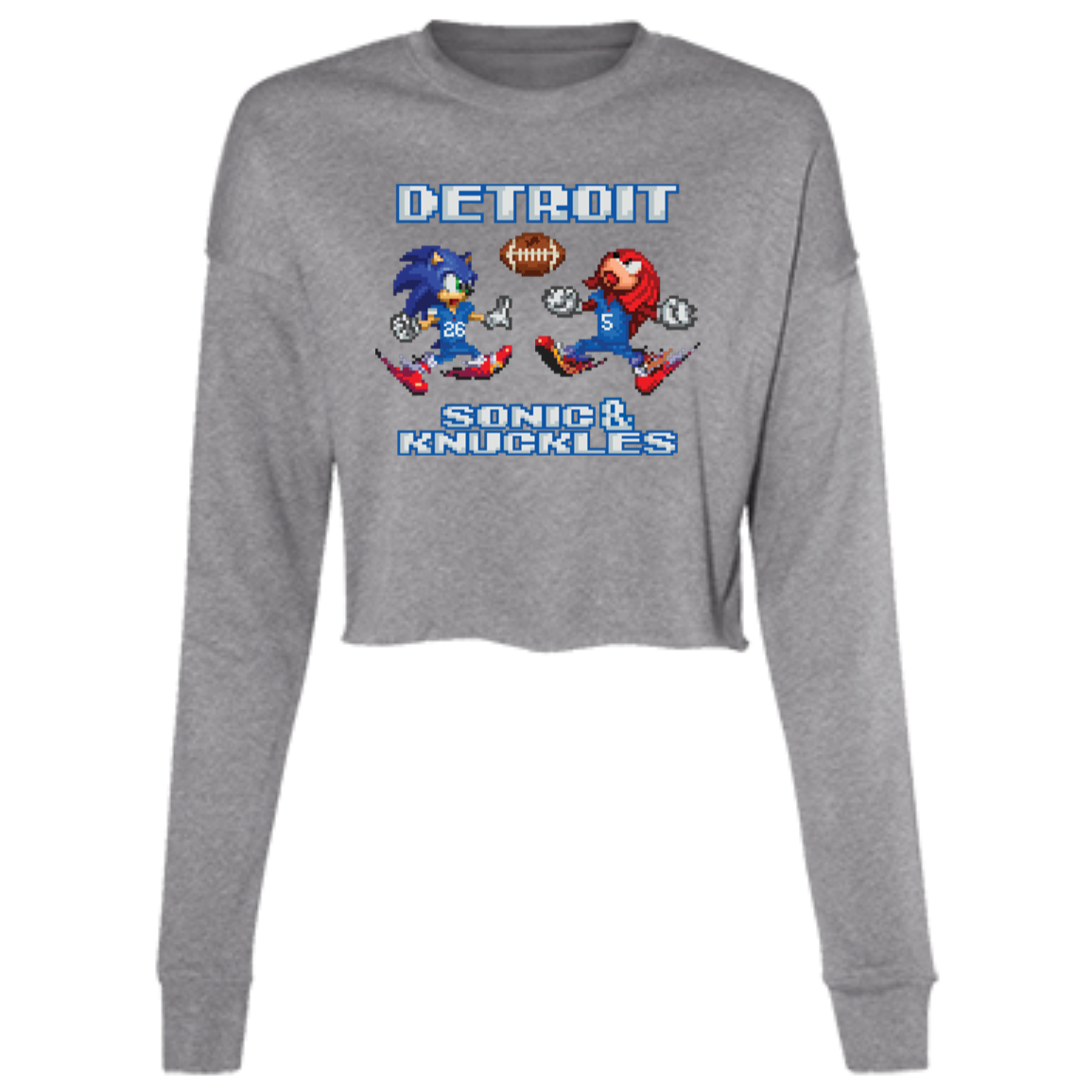 Sonic and Knuckles - Football Women's Cropped Crewneck Sweatshirt