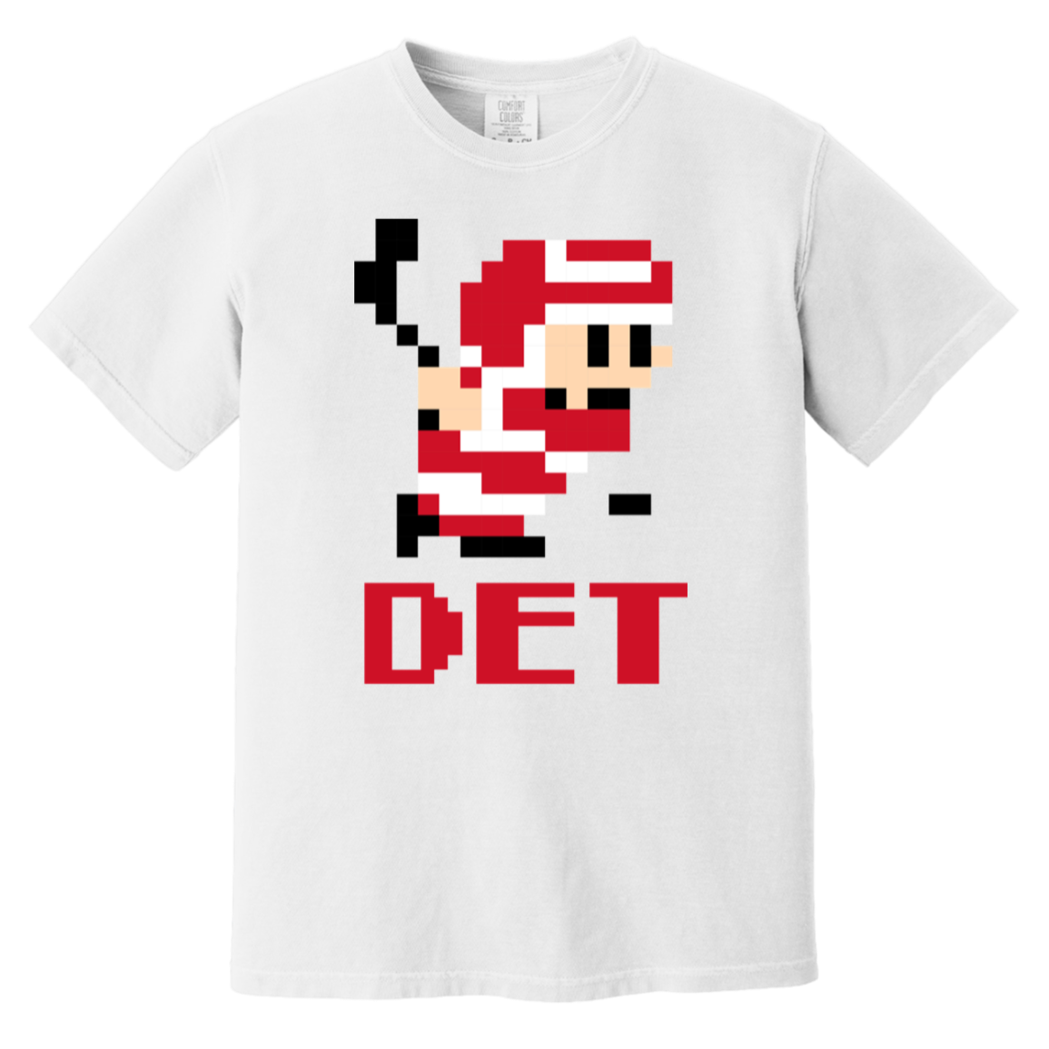 8bit Det Hockey - Red + Black Vintage Wash T-Shirt