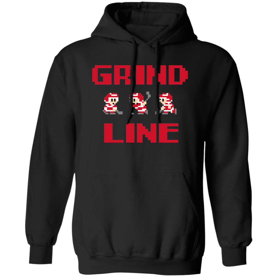 8bit Grind Line - Red Classic Unisex Hoodie