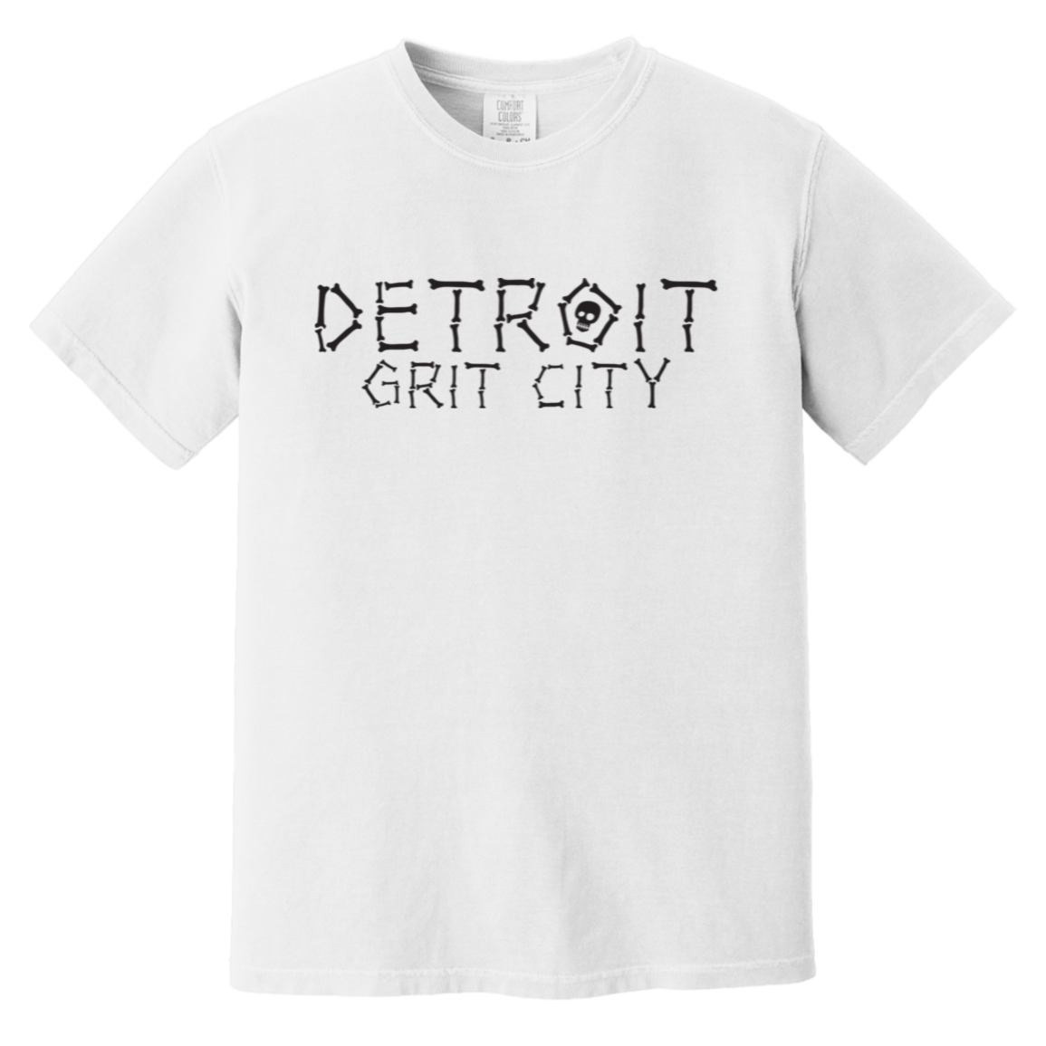 Detroit Grit City Bones - Black Vintage Washed T-Shirt