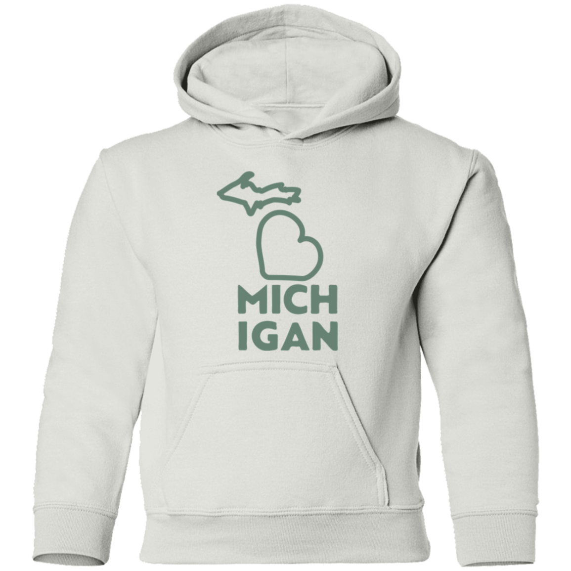 Love Michigan - Soft Green Kids Unisex Classic Hoodie