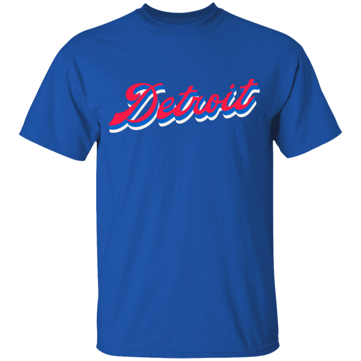 Detroit Script - Red Kids Unisex Classic T-Shirt