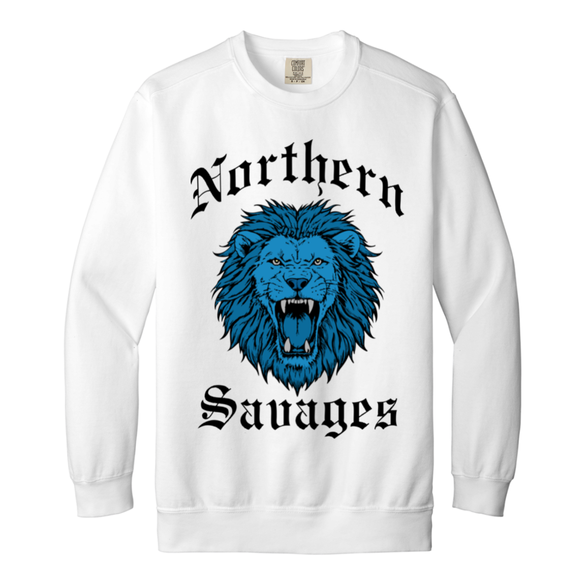 Northern Savages - Honolulu Blue + Black Vintage Wash Crewneck Sweatshirt