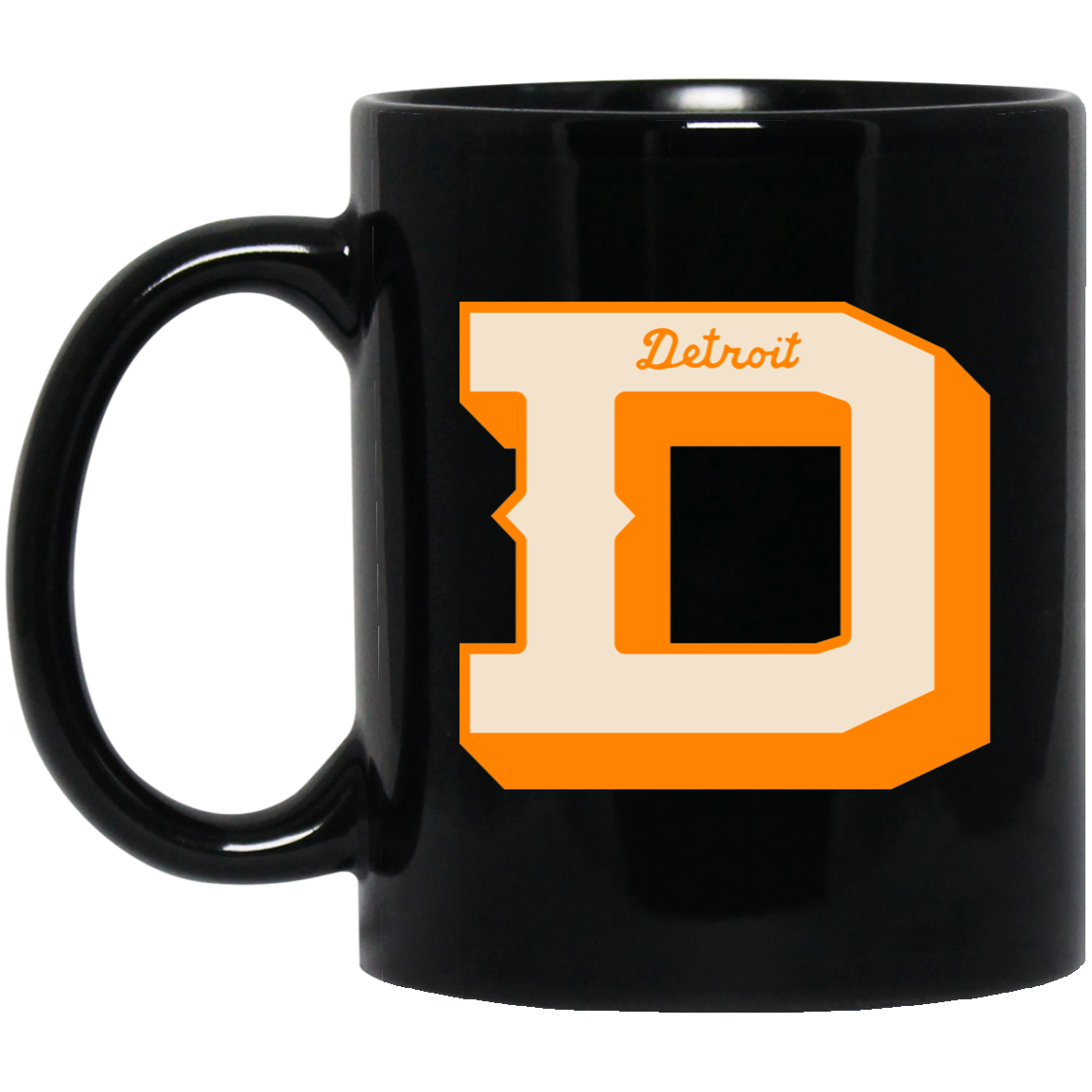 The D - Ivory + Orange Black Mug