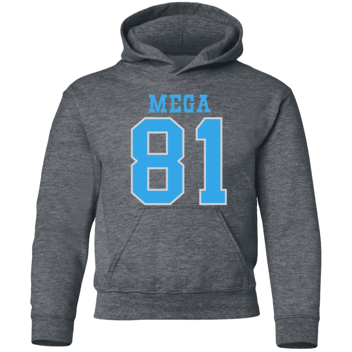 Detroit Football Number 81 - Light Blue + Silver Kids Unisex Classic Hoodie