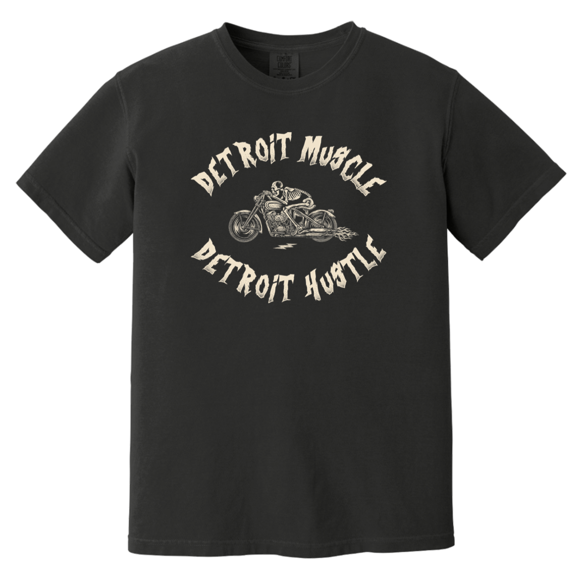 Detroit Muscle Detroit Hustle - Cream Vintage Washed T-Shirt