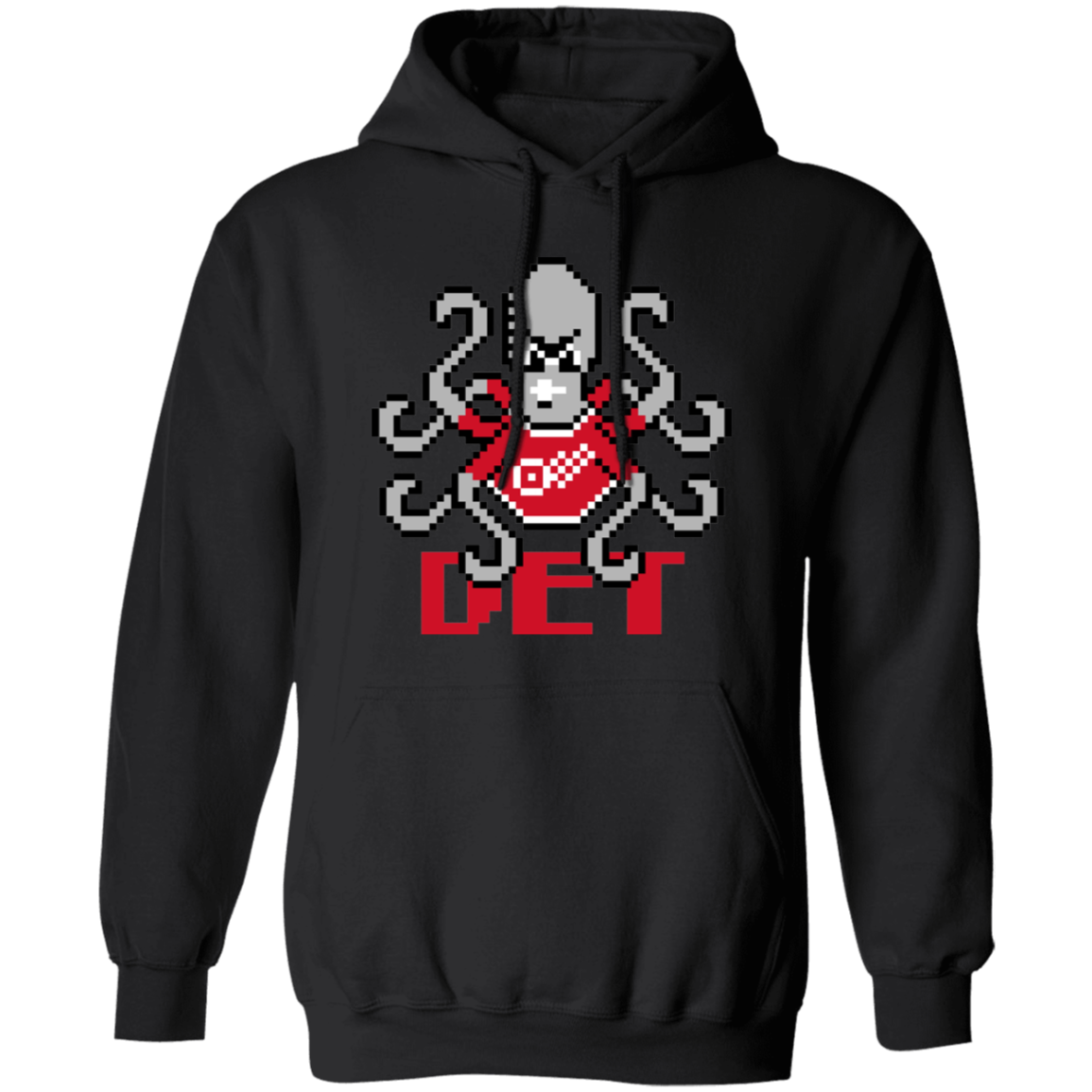 8bit Det Octopus - Red Classic Unisex Hoodie