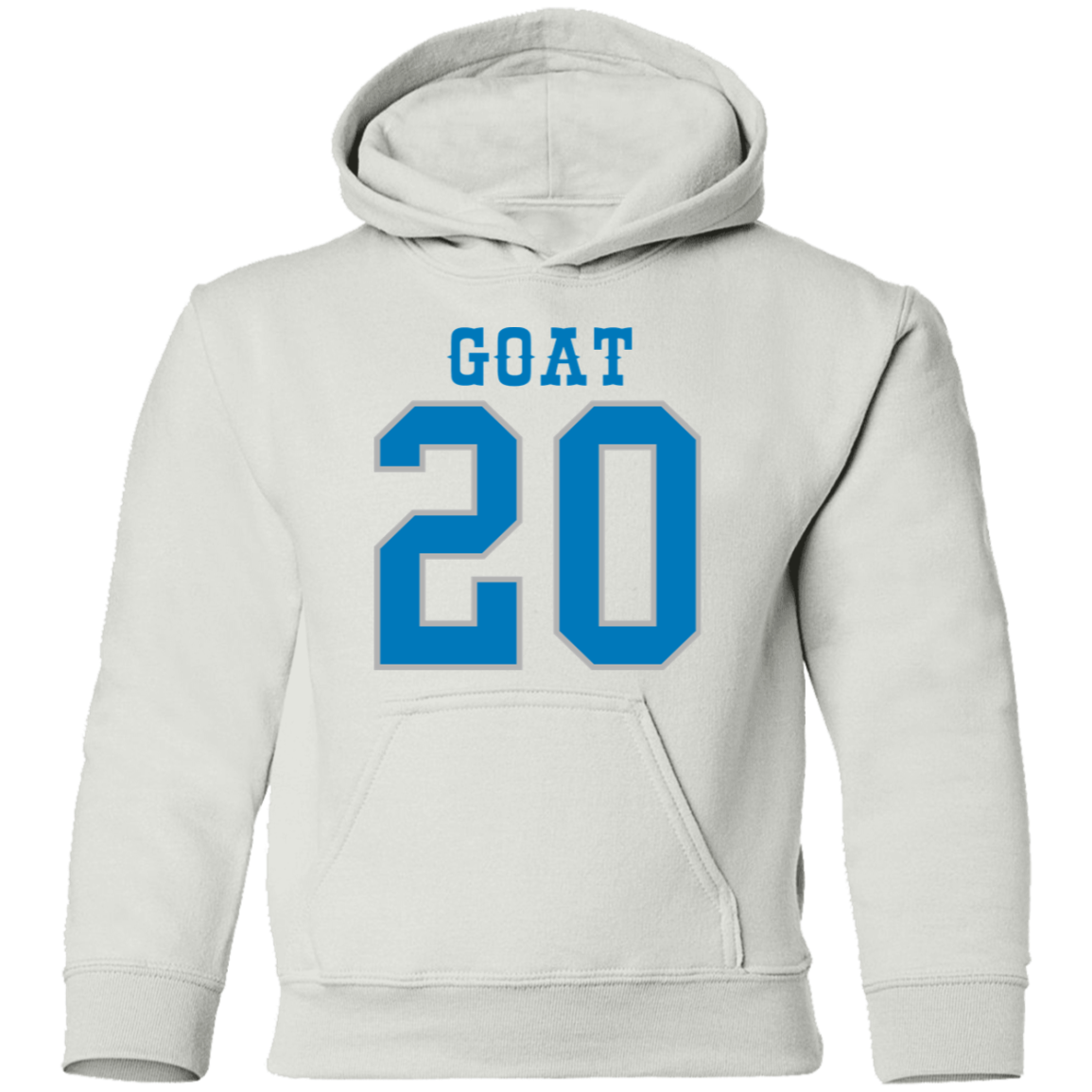 Detroit Football Number 20 - Dark Blue + Silver Kids Unisex Classic Hoodie